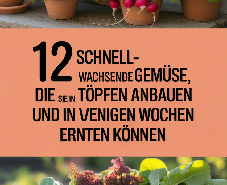 12 Schnellwachsende Gemüse, die Sie in Töpfen anbauen und in wenigen Wochen ernten können