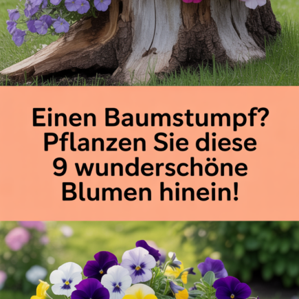 Einen Baumstumpf? Pflanzen Sie diese 9 wunderschöne Blumen hinein!