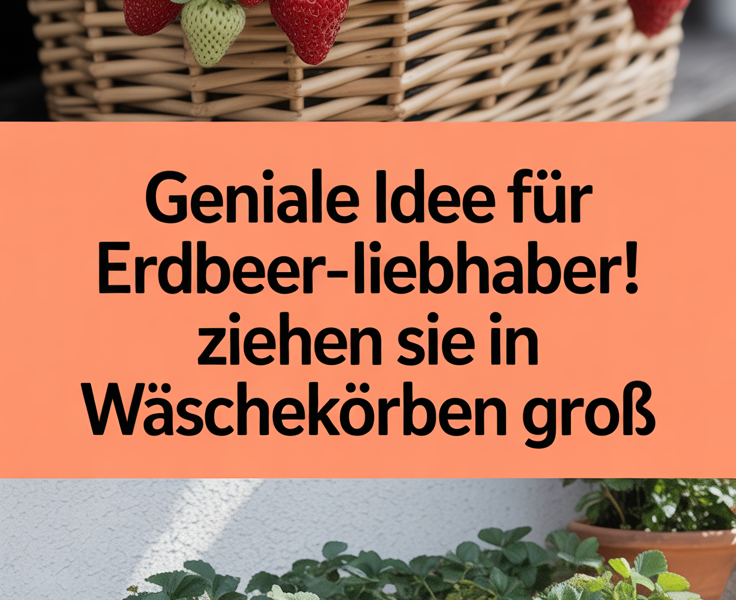 Geniale Idee für Erdbeer-Liebhaber! Ziehen Sie sie in Wäschekörben groß