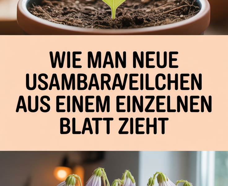 Wie man neue Usambaraveilchen aus einem einzelnen Blatt zieht